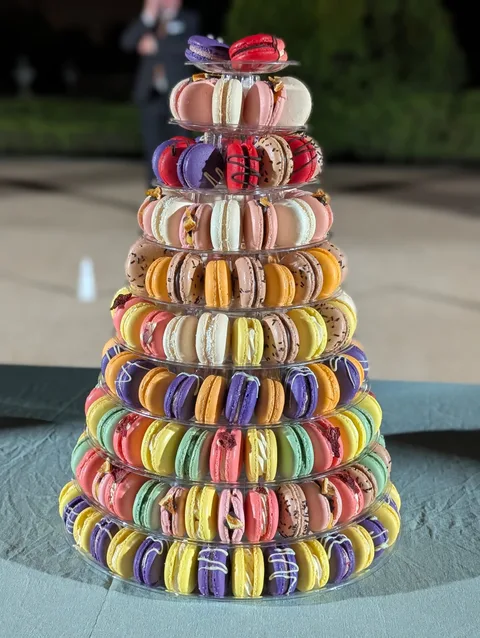 Macarons arranged for a celebration